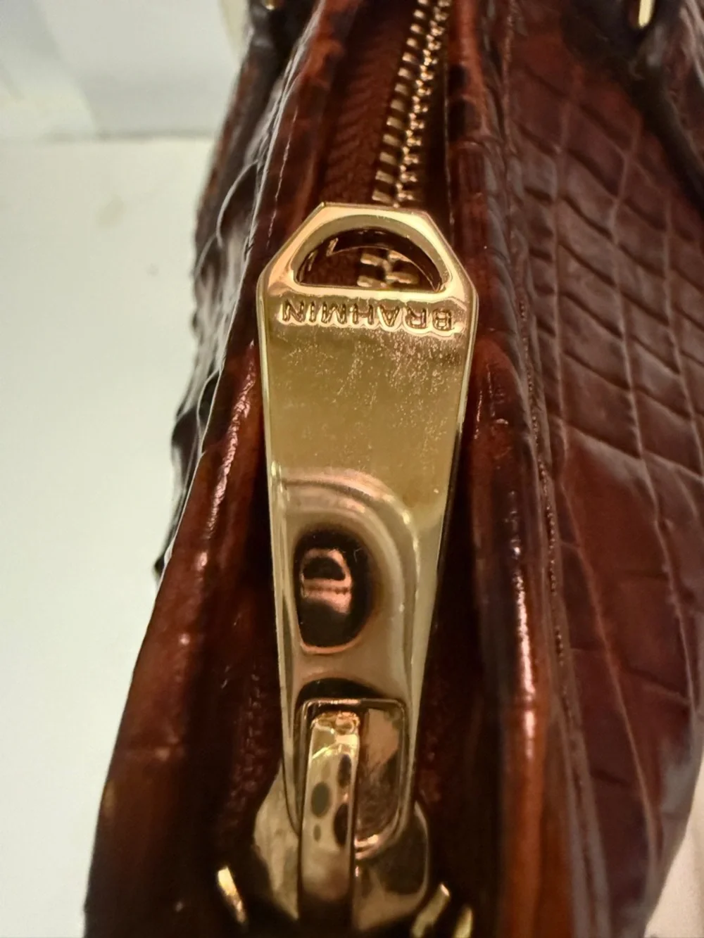 Brahmin Medium Asher Tote in Pecan Melbourne Leather - Clean & Dust Bag Included - Picture 8 of 9